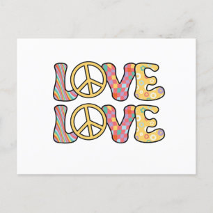 Retro Hippie love Postcard