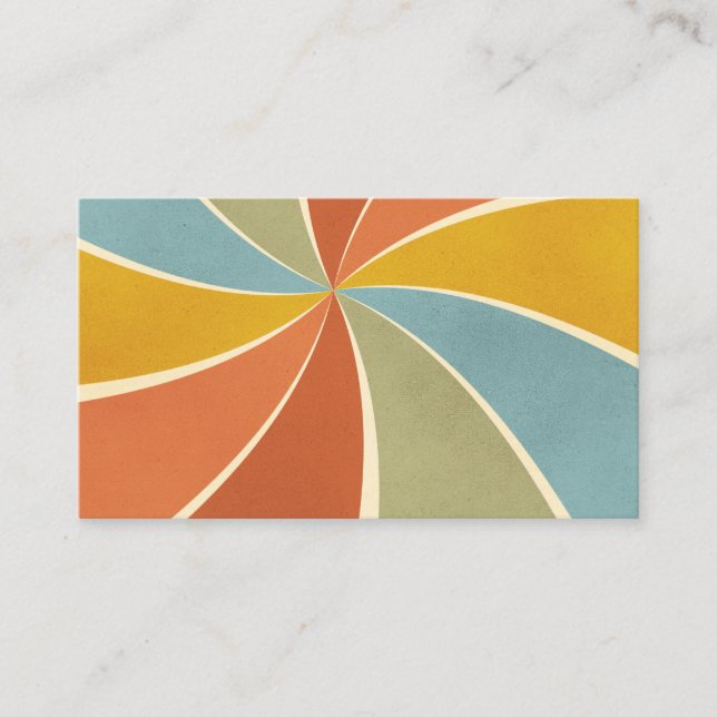 Retro Hippie Mixed Paint Style Swirls Pattern Business Card (Front)