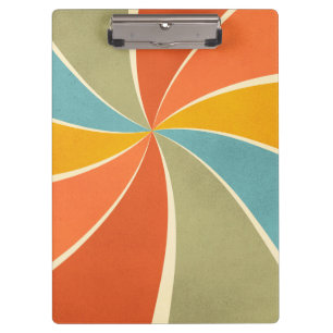 Retro Hippie Mixed Paint Style Swirls Pattern Clipboard