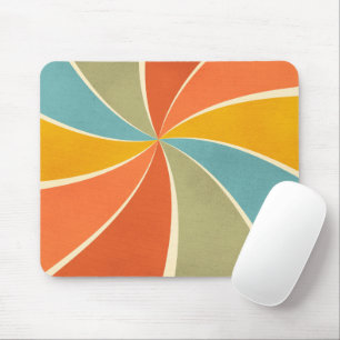 Retro Hippie Mixed Paint Style Swirls Pattern Mouse Pad