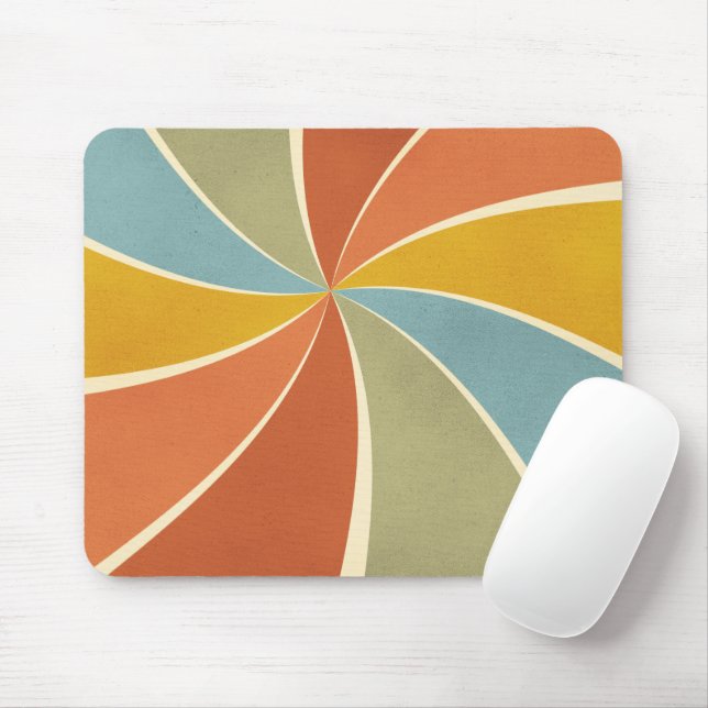 Retro Hippie Mixed Paint Style Swirls Pattern Mouse Pad (With Mouse)