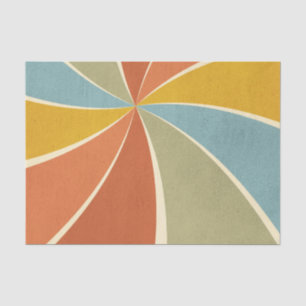 Retro Hippie Mixed Paint Style Swirls Pattern Tissue Paper