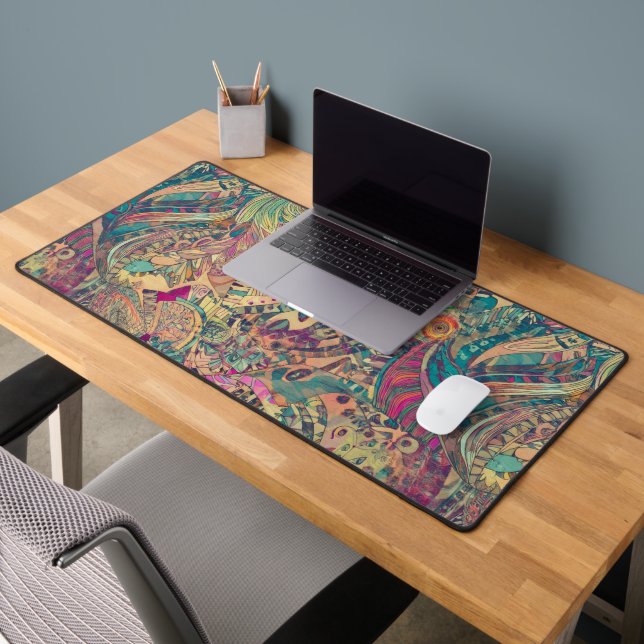 Retro Hippie: Mosaic Fantasy Desk Mat (Office 2)