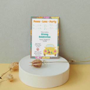 Retro Hippie Party Invitation