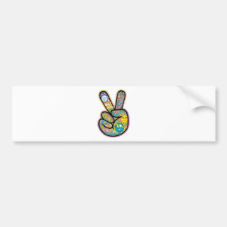 Retro Hippie Peace Bumper Sticker
