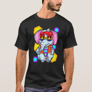 Retro Hippie Peace Elephant Love Animals T-Shirt