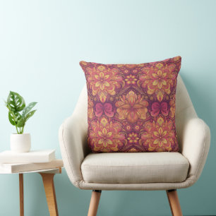 Retro Hippie: Pink Road Trip Square Pillow