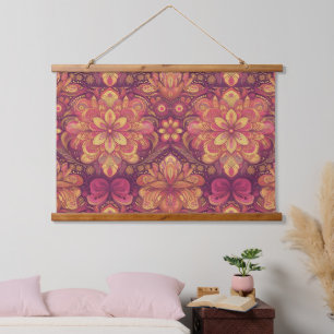 Retro Hippie: Pink Road Trip Wall Hanging Tapestry