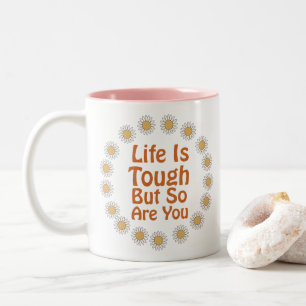 Retro Hippie Positive Quote Two-Tone Coffee Mug