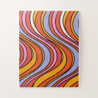 Retro Hippie Psychedelic Swirls Jigsaw Puzzle