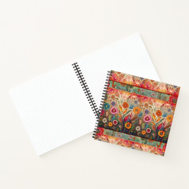 Retro Hippie: Red Garden Notebook (Inside)