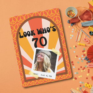 Retro Hippie Sunrise Custom Birthday Invitation