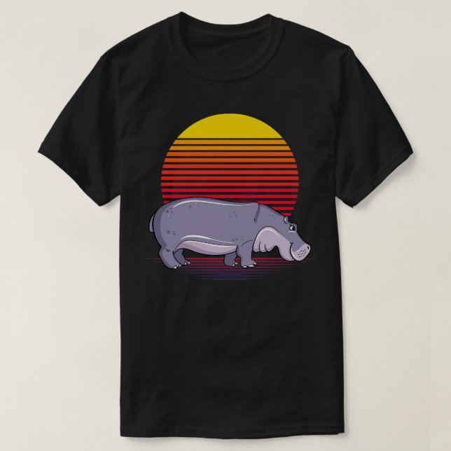 Retro Hippo T-Shirt (Design Front)
