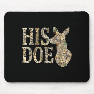 Retro His Doe Camo Deer Hunting Camouflage Matchin Mouse Pad