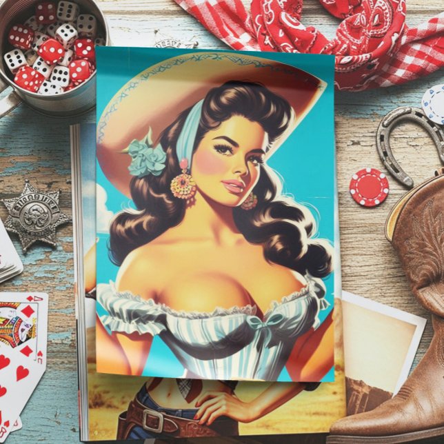 Retro Hispanic Cowgirl Tissue Paper (Creator Uploaded)