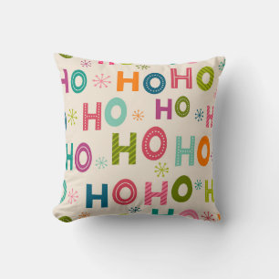 Retro Ho Ho Ho Christmas Home Decor Throw Pillow