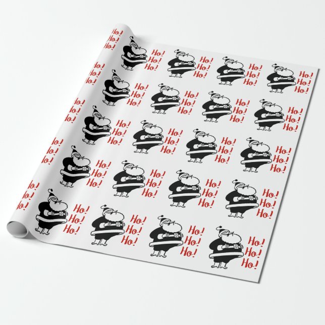 Retro Ho Ho Ho Santa | Wrapping Paper (Unrolled)