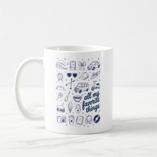 Retro Hobbies and Travel Aesthetic Coffee Mug