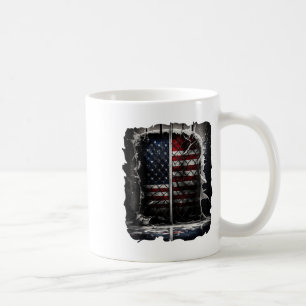 Retro Hockey American Flag Vintage Hockey Flag Usa Coffee Mug