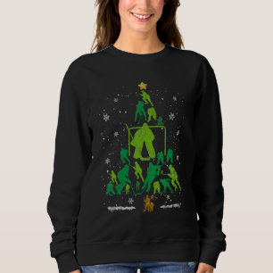 Retro Hockey Christmas Tree Xmas Hockey Player Lov Sweatshirt