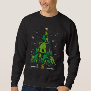 Retro Hockey Christmas Tree Xmas Hockey Player Lov Sweatshirt