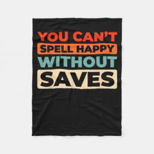 Retro Hockey Goalkeeper - Vintage Ice Hockey Goali Fleece Blanket