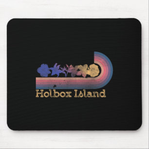 Retro Holbox Island Tropical Flowers 80's Style Su Mouse Pad