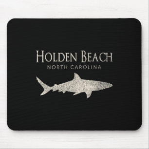 Retro Holden Beach Nc Shark Mouse Pad
