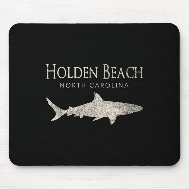 Retro Holden Beach Nc Shark  Mouse Pad (Front)