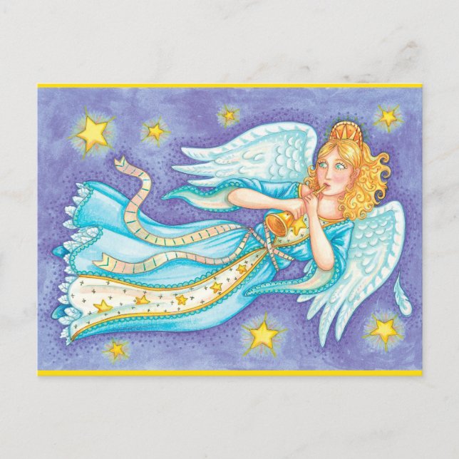 Retro Holiday Angel Postcard (Front)