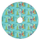 Retro Holiday Cartoon Christmas Tree Skirt