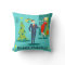Retro Holiday Cartoon Couple Throw Pillow