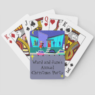 Retro Holiday Cartoon Party Playing Cards