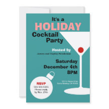 Retro Holiday Cocktail Party Invitation