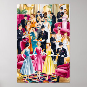 Retro Holiday Cocktail Party Poster