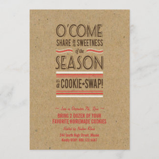 Retro Holiday Cookie Swap Exchange Invitation