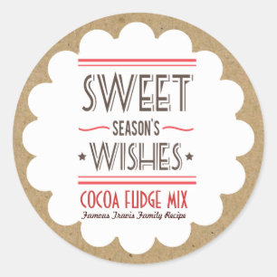 Retro Holiday Cookie Sweets Craft Paper Gift Label