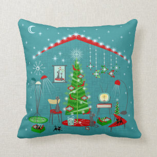 Retro Holiday Decorating Cushion