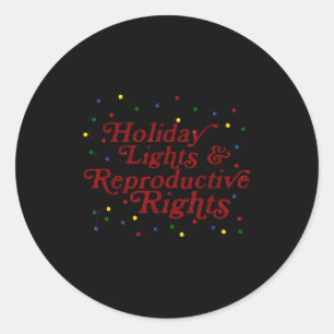 Retro Holiday Lights & Reproductive Rights Chr Classic Round Sticker