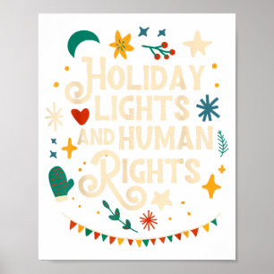 Retro Holiday Lights And Human Rights Supporters C Poster