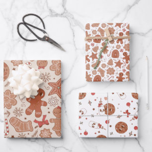 Retro Holiday Milk & Christmas Cookies Wrapping Paper Sheet