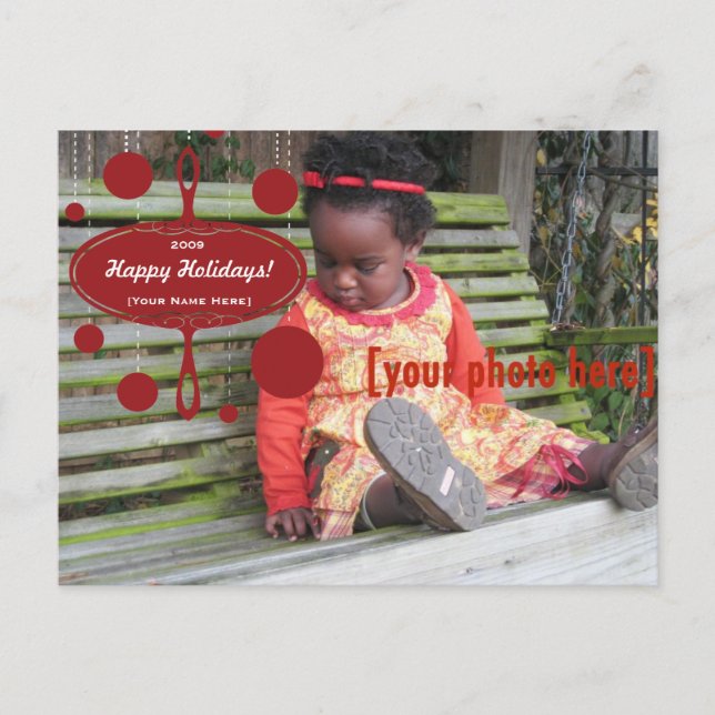 Retro Holiday Ornament Postcard (Front)