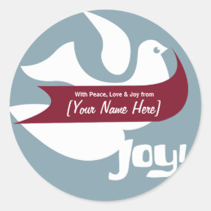 Retro Holiday Peace Label