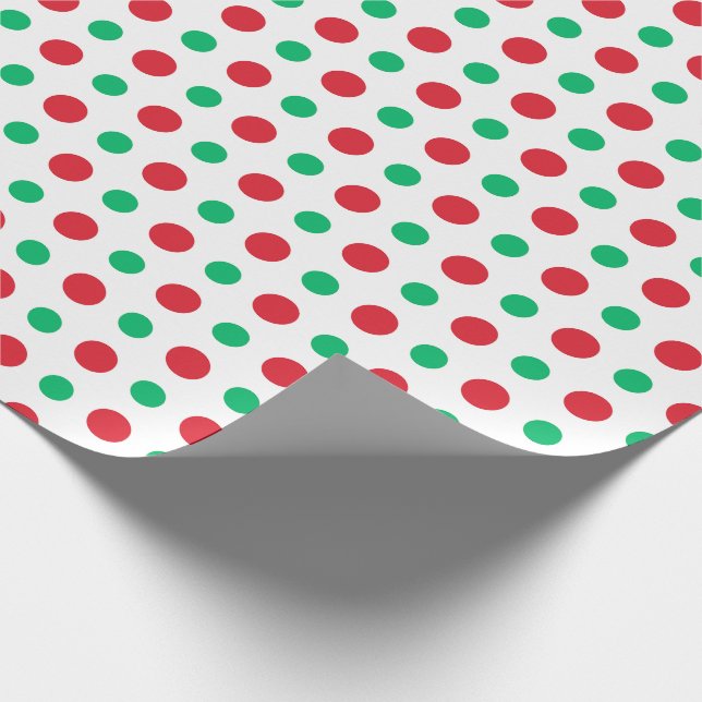 Retro Holiday Polka Dot Mid-Century Modern Wrapping Paper (Corner)