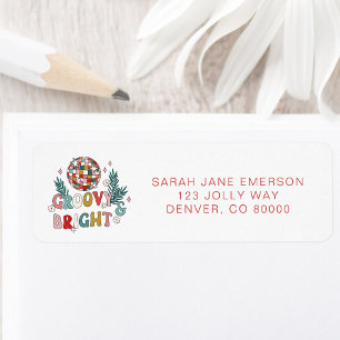 Retro Holiday Return Address Label