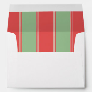 Retro Holiday Stripes Pattern Envelope