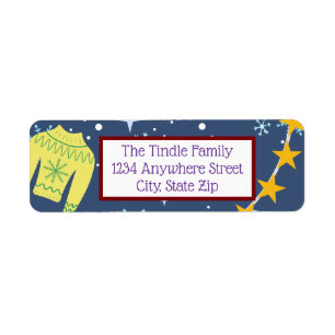 Retro Holiday Ugly Christmas Sweater Gift Tags