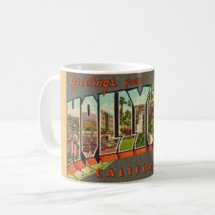 Retro Hollywood CA Greeting Mug