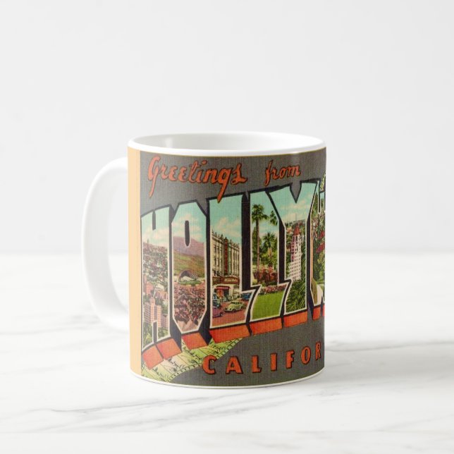 Retro Hollywood CA Greeting Mug (Front Left)