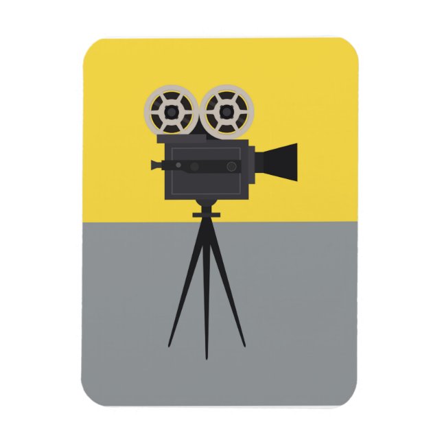 Retro Hollywood Camera Colorblock  Magnet (Vertical)